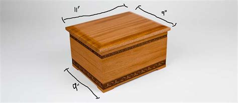 standard cremation box size